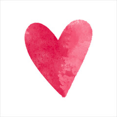 Beautiful watercolor heart background. Valentine's day, Colorful abstract texture frame. Vintage red heart.