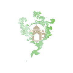 simple mosque vector design in natural colors