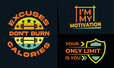 best retro typography t shirt design for gym and fitness lover's inspiration.