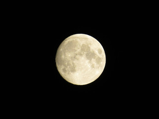 Full moon on black background
