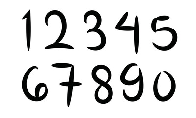Hand drawing number vectors , on white background.