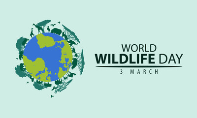 world wild life day festivities, animals, earth and forest. vector design suitable for banners, backgrounds.