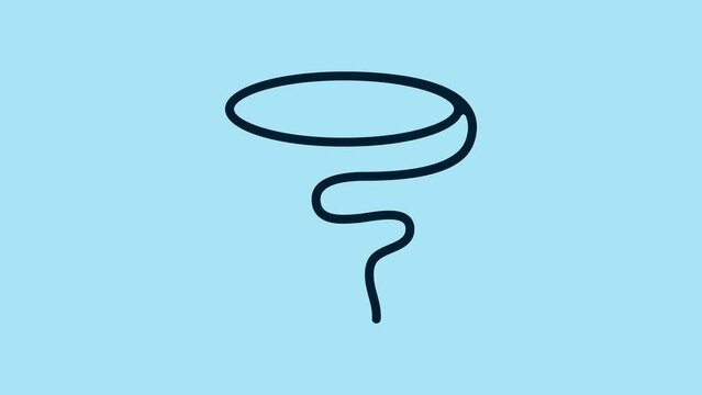 Blue Lasso icon isolated on blue background. 4K Video motion graphic animation