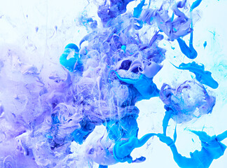 Abstract acrylic paint splash in water background. Ink texture backdrop