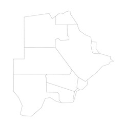 Botswana political map of administrative divisions
