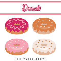 Editable Text Effect with Various Donuts Flavors