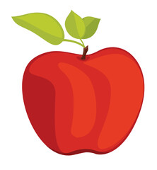 red apple with leaf