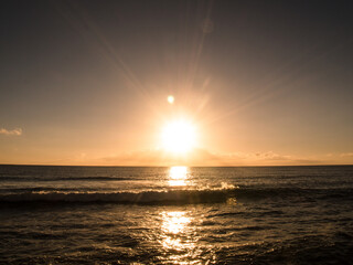 Fototapeta na wymiar Sunset and Waves