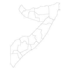 Naklejka premium Somalia political map of administrative divisions