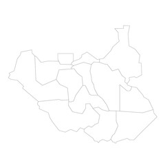 South Sudan political map of administrative divisions