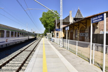 Stacja Kolejowa PKP, Jelenia Góra Sobieszów, Dolny Śląsk, - obrazy, fototapety, plakaty