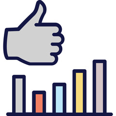 Bar chart, customer response Vector Icon which can easily modify or edit

