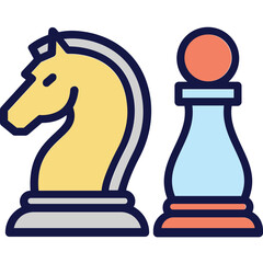 Chess knight, chess paws Vector Icon which can easily modify or edit

