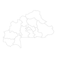 Fototapeta na wymiar Burkina Faso political map of administrative divisions