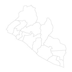 Obraz premium Liberia political map of administrative divisions