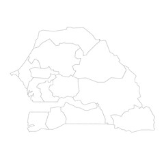 Senegal political map of administrative divisions
