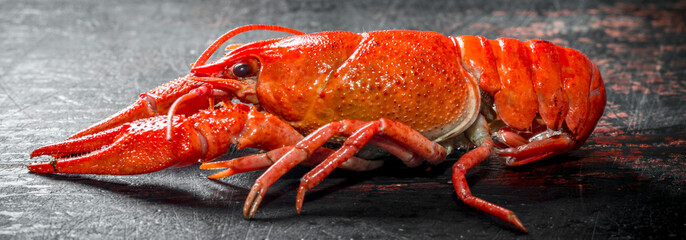 Red boiled crayfish.