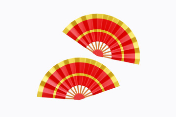 3D Chinese new year hand fan illustration
