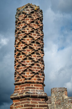 A Tudor Chimney at Framlingham Castle in Suffolk
