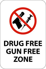 Property Gun Rules Sign Drug Free Gun Free Zone