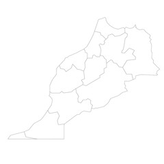 Fototapeta premium Morocco political map of administrative divisions
