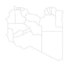 Libya political map of administrative divisions