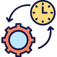 Clock, cog Vector Icon

