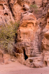 Little Petra Siq al-Barid, Jordan rocks, staircase
