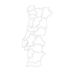 Portugal political map of administrative divisions