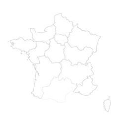 Fototapeta premium France political map of administrative divisions