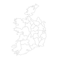 Ireland political map of administrative divisions