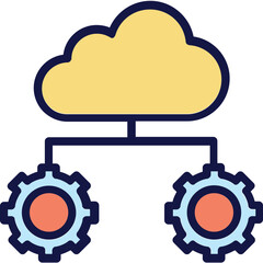 Cloud computing, cloud data Vector Icon

