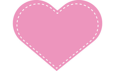 Pink heart pattern with dotted lines, design element for valentines day, birthday, wedding, mothers day, party