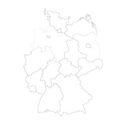 Obraz na płótnie Canvas Germany political map of administrative divisions