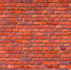 Close up of red brick wall created using generative ai technology