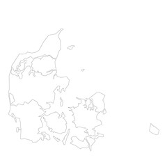 Denmark political map of administrative divisions