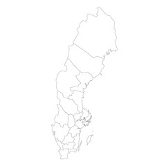 Sweden political map of administrative divisions