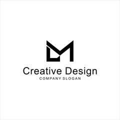 ML logo design with geometric letter design