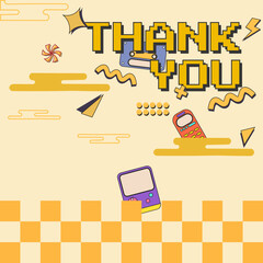 thank you design pixel word lettering