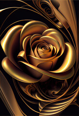 Golden rose wallpaper