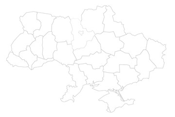 Ukraine political map of administrative divisions
