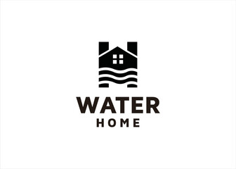 Fototapeta premium water and home logo symbol