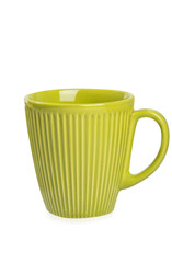 Green Linear Embossed Mug. A Green embossed mug with a sleek finish. Made from porcelain