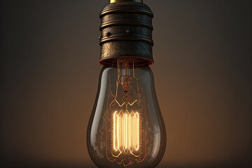 Obraz na płótnie Canvas Digital illustration about light bulb. Generative AI.