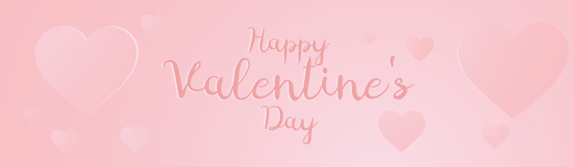 happy valentines day banner,Happy Valentine's day text, hand lettering typography poster on pink gradient background. 