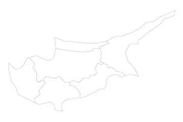 Cyprus political map of administrative divisions