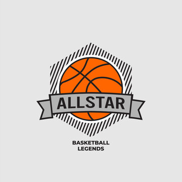 Typographic vector illustration of basketball logo.
