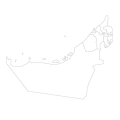 United Arab Emirates political map of administrative divisions
