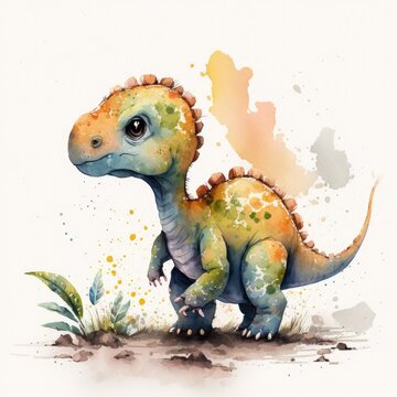 baby dinosaur illustration, ai generated
