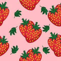 Strawberry Pattern Premium Vector Illustration